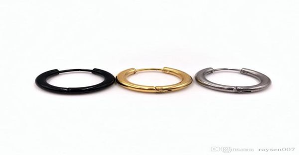 

european and american fashion titanium steel earrings minimalist punk jewelry round earrings for women and men gifts4905344, Golden;silver