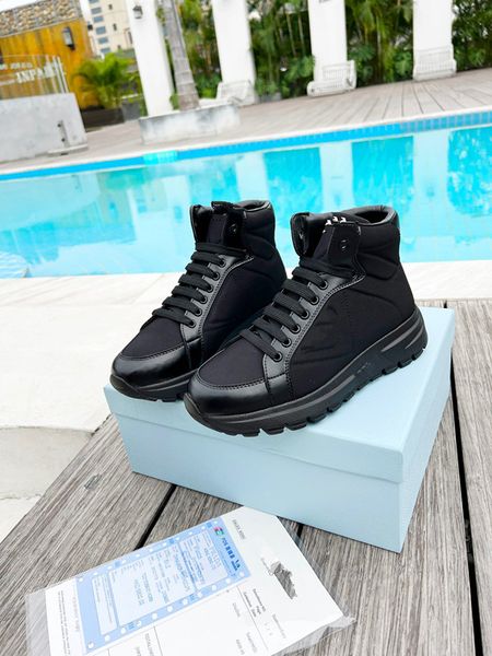 

designer luxury womens mens casual shoe track sneaker lighted leather trainer nylon printed platform 0722, Black