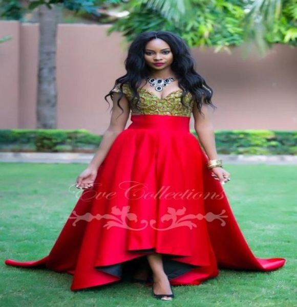 

off shoulder african evening dresses with beaded lace robe de soiree a line sweep train red party prom gowns8936316, Black;red