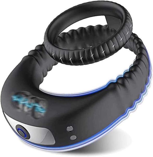 

male locking double ring charging vibration massage fun