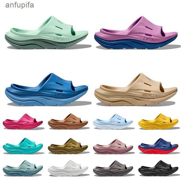 

hoka one orda recovery slide 3 women mens designer sports slippers hokas sandals slides mint blue pink purple beige white black sliders slip