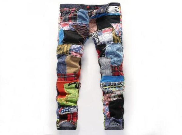 

2017 designer brand upscale cotton men jeans trouser european and american casual style stitching pant male jeans7200989, Blue