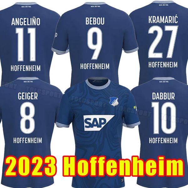 

tsg 1899 23 24 hoffenheims soccer jerseys home biut 2023 2024 bebou dabbur kramaric grillitsch baumgartner football shirts men full set, Black;yellow