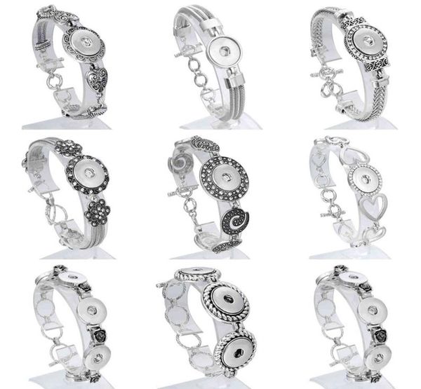

18mm snap button jewelry antique silver snaps bracelet alloy pulseira for women mens diy snap button bracelets7639626, Golden;silver