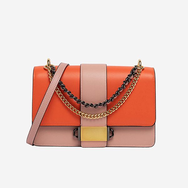 

the tote bag orange soda women's bag lightweight luxury handheld shoulder bag oblique cross women's small square bag