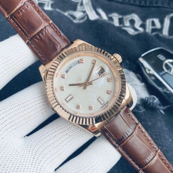 

designer wristwatches mens watch maker 40mm rome dial day date wrist-watch 228235 president asia 2813 movement mechanical automatic mens wat, Slivery;golden