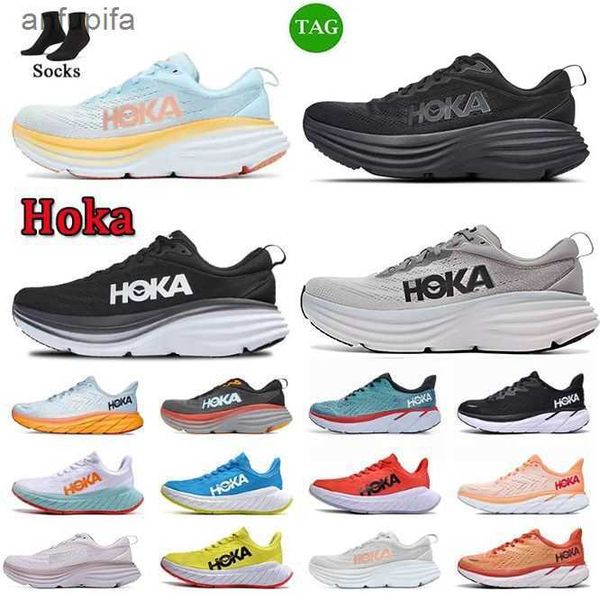 

hoka bondi 8 sneaker clifton 9 running shoes athletic runner hokas carbon triple black white light blue outdoor sports designer trainers sho