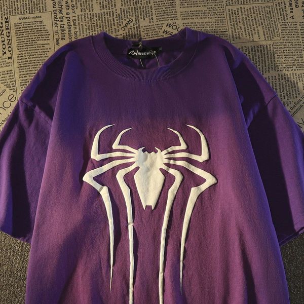 

women's tshirt american retro spider print t shirt 2023 loose street men dopamine summer vintage gothic y2k clothes 230721, White