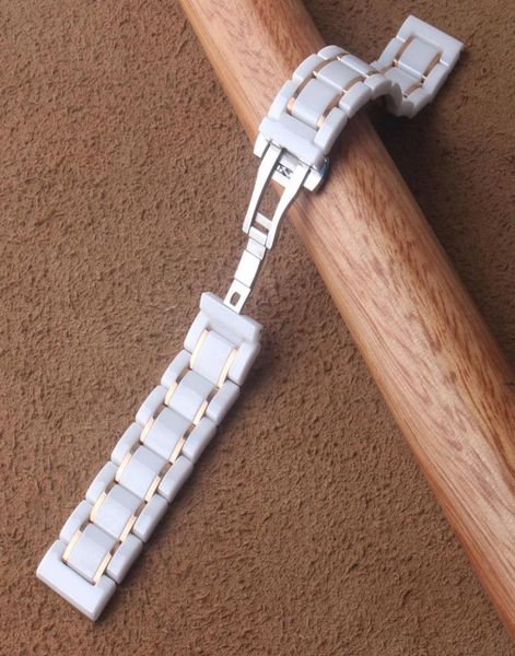 

white ceramic with rosegold watchbands strap bracelet for wrist watches women mens accessories 18mm 19mm 20mm 21mm 22mm 23mm 24mm 8135496, Black;brown
