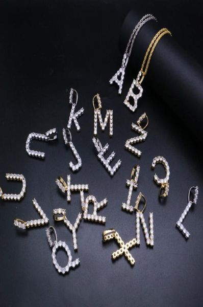 

hip hop iced out custom name letter pendant necklaces zircon alphabet charm pendants necklace hiphop jewelry wjl35259047995, Silver