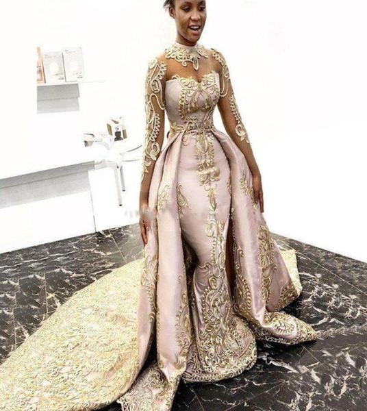 

mermaid evening dresses luxury long sleeves high neck celebrity holiday women wear formal party prom gowns custom made plus size1302564, Black;red