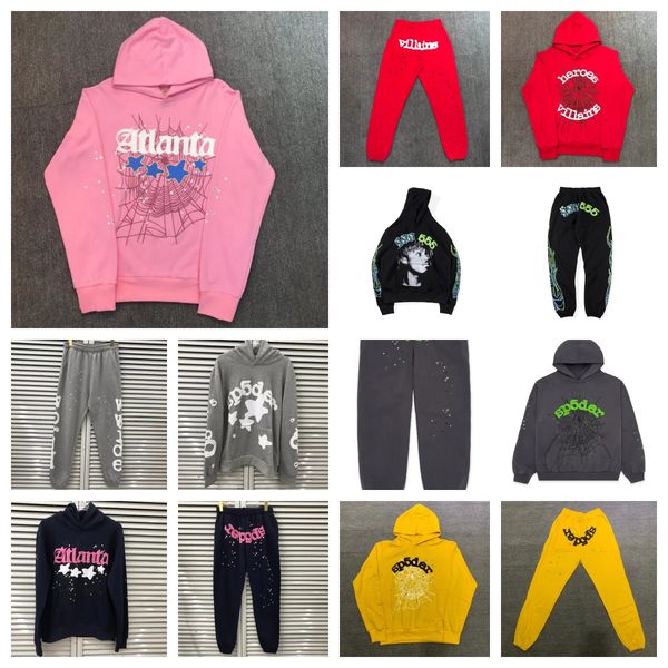 

supply fashion sp5der 555555 hoodies designer women men's heroes spider hoodie tracksuits printing graphic spider web sweatshirts, Black