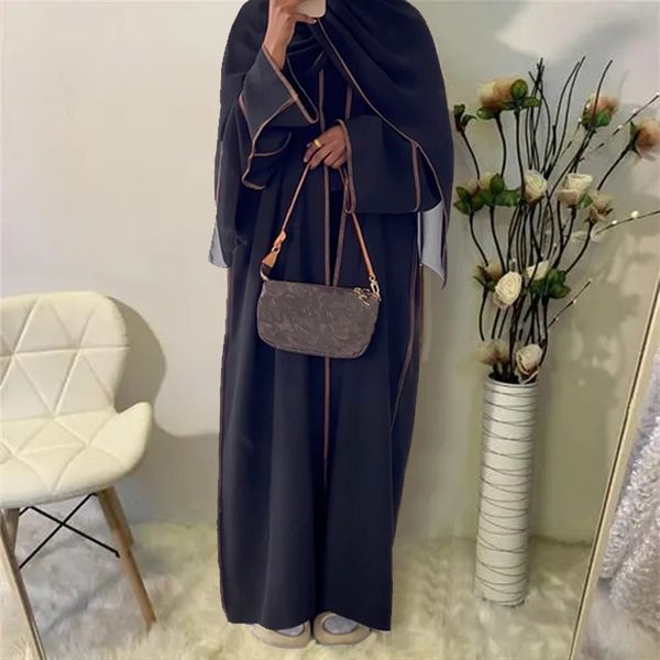 

ethnic clothing abayas for women double layers open cardigan kaftan stitching dubai luxury femme caftan marocain islamic clothing muslim dre, Red