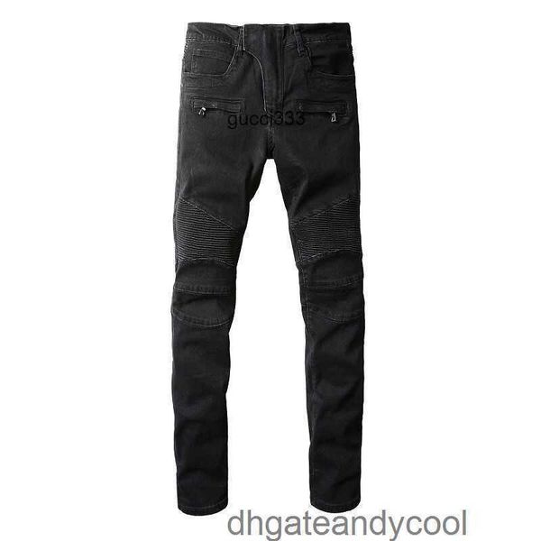 

versatile amirly denim jeans designer pants zipper man fog black washed-out jeans men's motorcycle slp fashion mx2 high street trousers, Blue