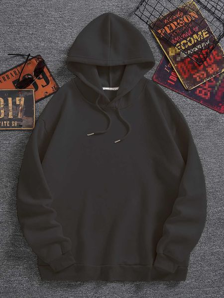 

men 's fashion men drawstring hoodie, White;black