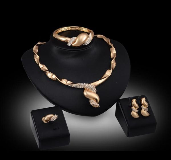 

rings necklaces bangles earrings jewelry sets fashion women rhinestone 18k gold plated style alloy wedding jewelry 4piece s4177696, Slivery;golden
