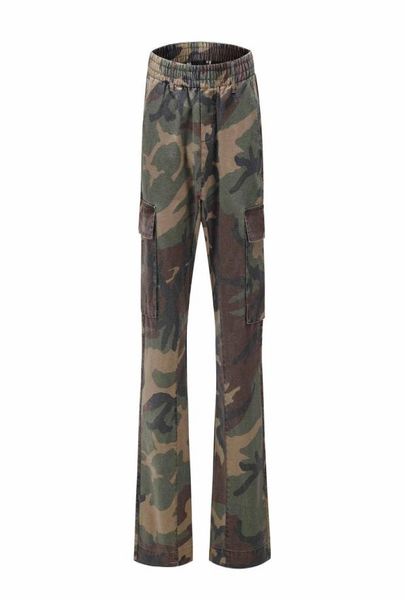 

men hi street flare camo cargo pants men039s012345676313589, Black