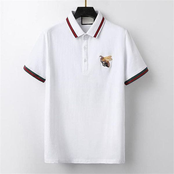 

lapel polo shirt men's short-sleeved t-shirt men 2023 new summer trend brand all casual half-sleeved m-3xl g26, White;black