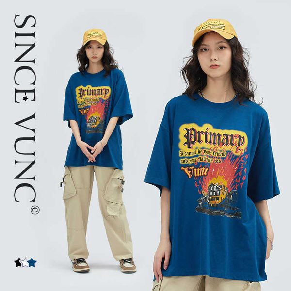 

summer new china-chic brand t-shirt men's hip hop personality print round neck casual cotton short sleeve street men, White;black