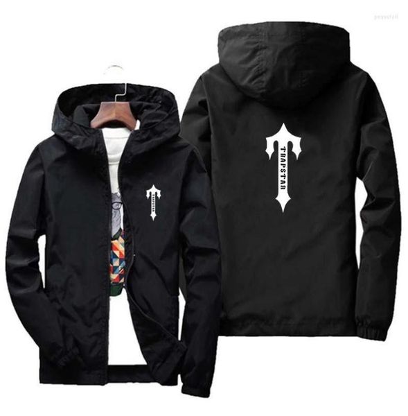 

men's jackets 2022 brand print men's waterproof windbreaker jacket zip coat hoodie quick dry sports jaqueta masculina hao jack90450, Black;brown