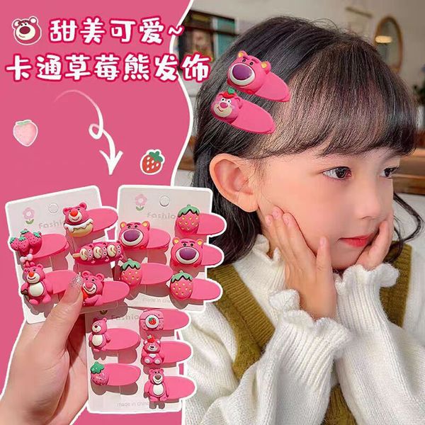 

fashion blogger designer jewelry rose red bear hairpin children's broken bangs hairpin headwear clips barrettes wholesale ed27, Golden;silver