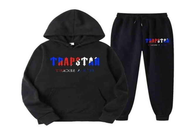 

tracksuit brand printed sportswear men039s t shirts 16 colors warm two pieces set loose hoodie sweatshirt pants joggin2235380, White;black