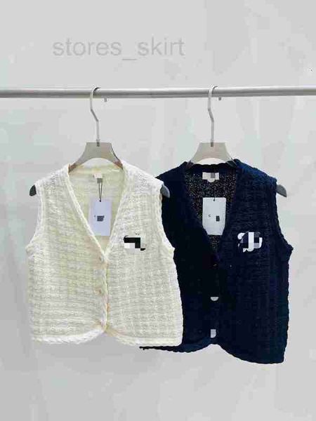 

women's knits & tees designer 23 early autumn new button triumphal arch embroidery knitwear original standard slim fit style vest 4ewg, White