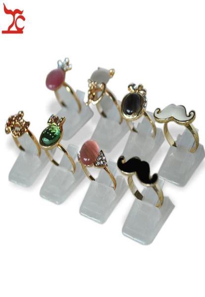 

whole 50pcs plastic frosted jewelry display holder ring decoration stand ring storage organizer holder rack7525556, Black