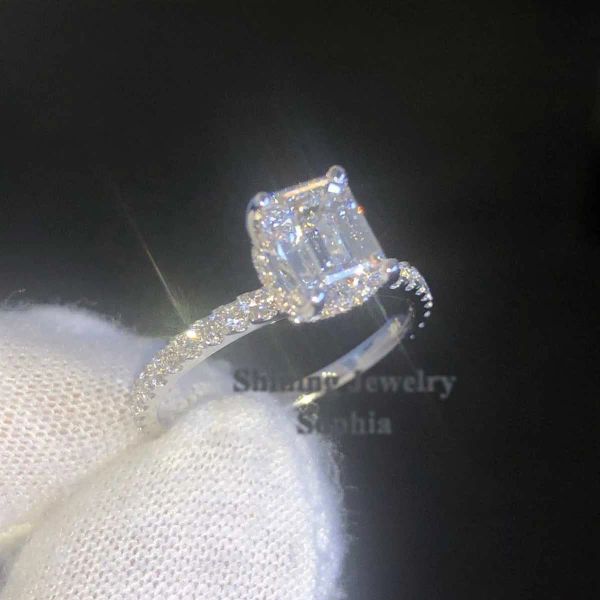 

new arrival s925 sterling silver rings 10k solid gold fashion style custom hand set vvs moissanite engagement ring