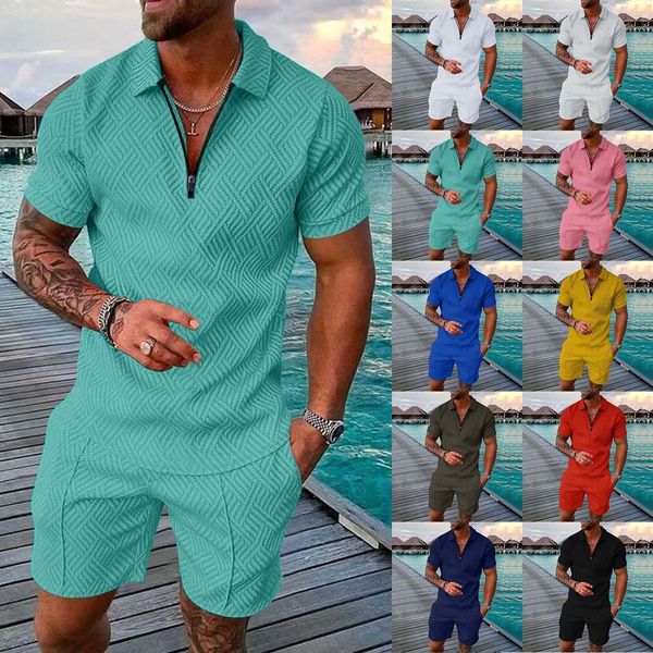 

men s tracksuits 29 styles fashion polo sets mesh printed 2023 streetwear zipper short sleeve shorts two pieces men casual suit s 3xl 230721, Gray