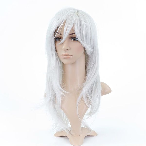 

white wavy medium length anime cosplay costume wig305x, Black