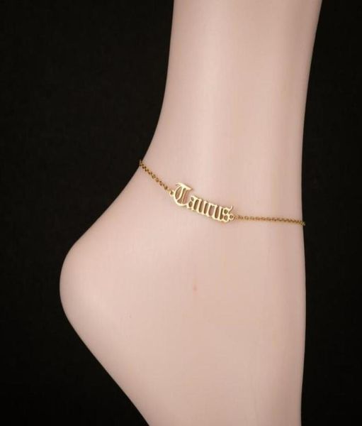 

stainless steel horoscope zodiac anklet01234567899660776, Red;blue
