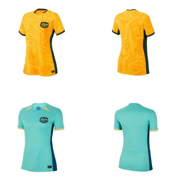 

womans 23-24 australia women national team soccer jerseys home away football shirts yakuda store thai quality customized 9 foord 10 van egmo, Black;yellow