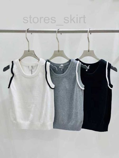 

women's tanks & camis designer l 23 summer new colored round neck knit shirt versatile, sweet, sleeveless, three color tank for women 9, White