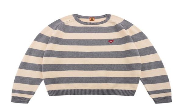 

22ss striped sweater men women black gray knit sweatshirts crewneck1263988