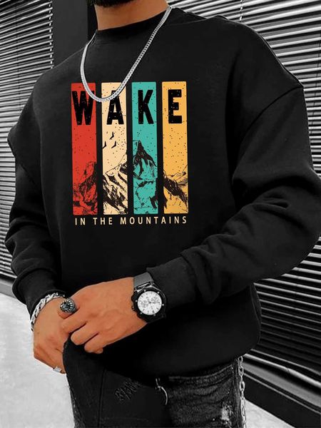 

men 's fashion legnd men letter mountain sweatshirt
