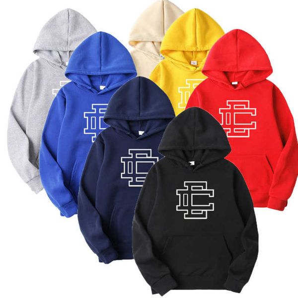 

ee designer double e pattern hoodies hoody men letter pullover sweatshirts oversized clothing quality mens womens hooded jumper refflective, Black