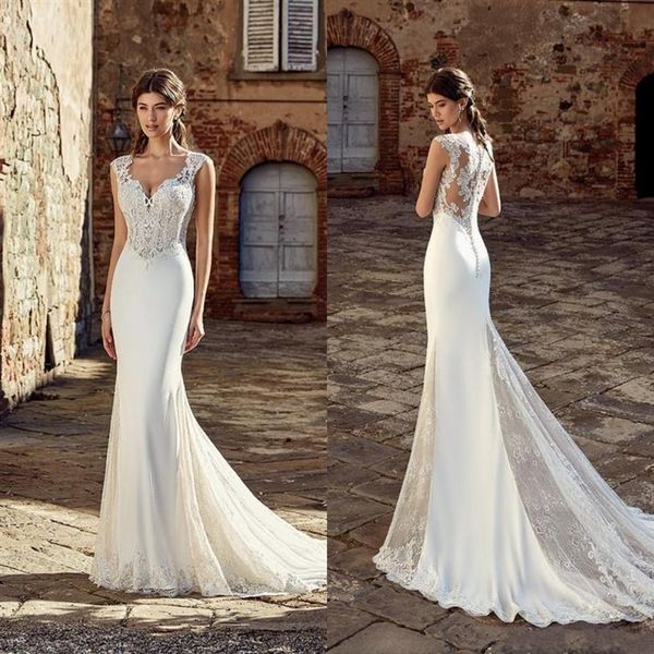 

custom made new mermaid sweetheart wedding dress appliques floor length bridal gowns robe de marie250r, White