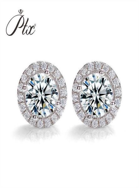 

1ct real moissanite 100 925 sterling silver round cut earrings for women wedding engagement party fine jewelry y10106775419, Golden