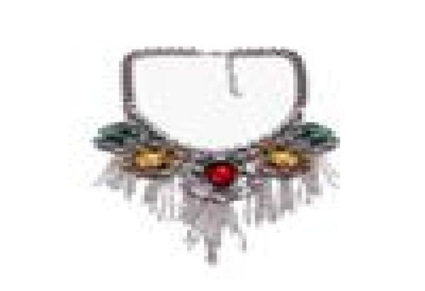 

whole2015 new women bib chokers necklaces chain tassel gem statement necklaces amp pendants fashion accessories 45263696778, Golden;silver