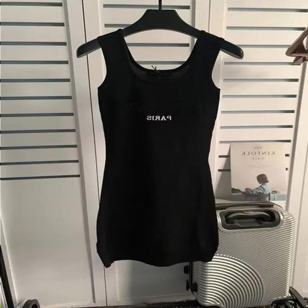 

knit designer dress for woman long t shirt black girl womens designer clothing summer casual lady bodycon sleeveless cotton knitwear le befx, Black;gray