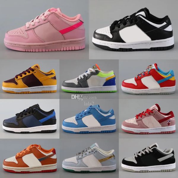 

2023 designer kids shoes casual chunky dunks low panda black white youth big kid shoes children baby walking toddler sports running shoe siz
