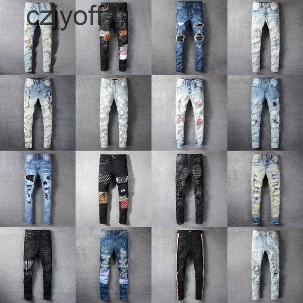 

mens jeans designer stack stacked jeans european purple jeans for mens quilting ripped for trend brand vintage pant mens fold slim skinny ma, Blue