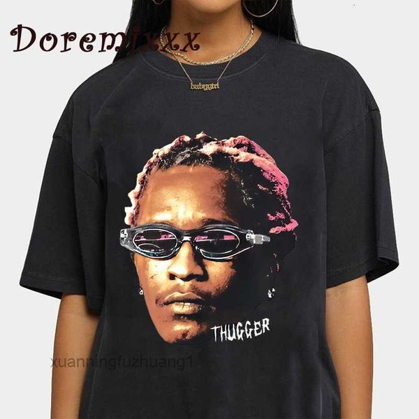 

women's shirt 100 cotton tee young thug thugger graphic shirt rapper style vintage male 230403 vpzg, White
