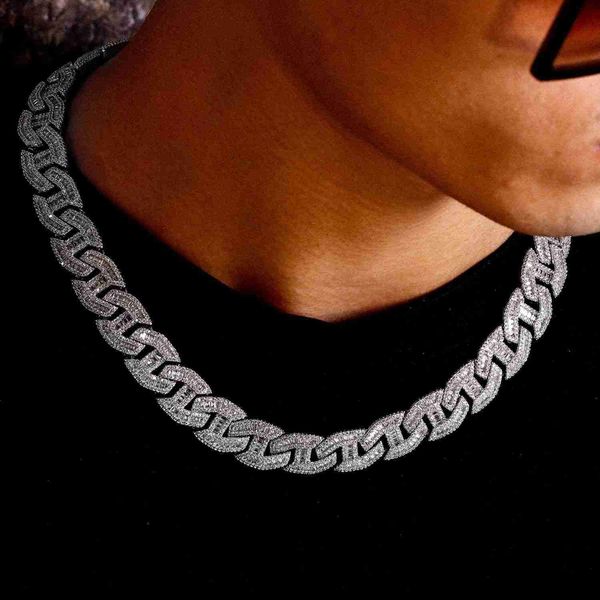 

custom hip hop cuba link chain 14k 18k vpd gold plated diamond necklace, Silver