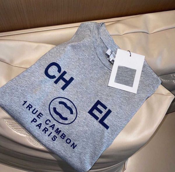 

womens t-shirt advanced version france trendy clothing c letter graphic print couple fashion cotton round neck coach channel 3xl 5xl short s, White