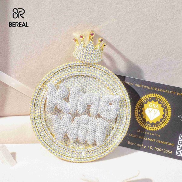 

pass diamond tester vvs moissanite custom diamond 925 sterling silver round pendants large hip hop jewelry for rapper mens
