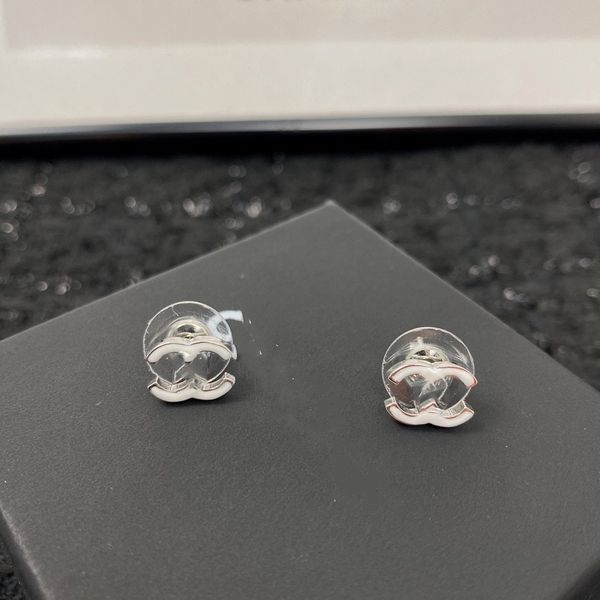

2023 mixed simple fashion style drop delicate earring channel smooth words c shape for women ccity wedding jewelry gift with box mx4g, Golden;silver
