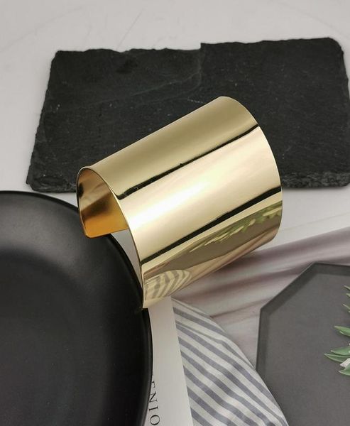 

bright finish metal cuff bracelets statement jewelry big bangle designer bracelets for women fashion party jewelry 2020 ukmoc9180134, Black
