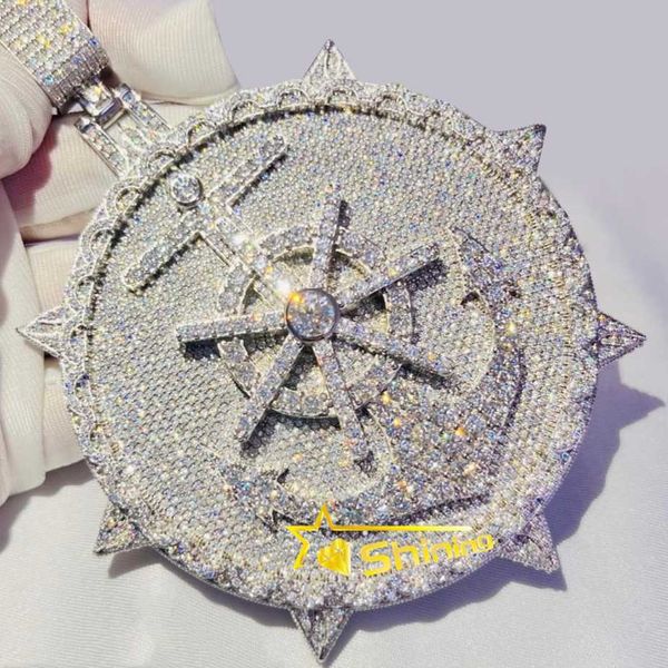 

custom iced out pendant moissanite diamond 925 silver vvs moissanite pendant hip hop jewelry initial pendant